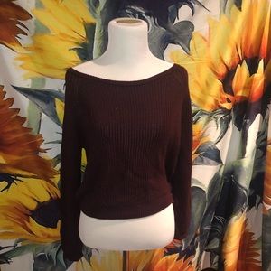 Forever 21 maroon off the shoulder sweater